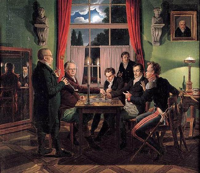 Johann Erdmann Hummel Chess Players France oil painting art